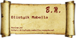 Blistyik Mabella névjegykártya